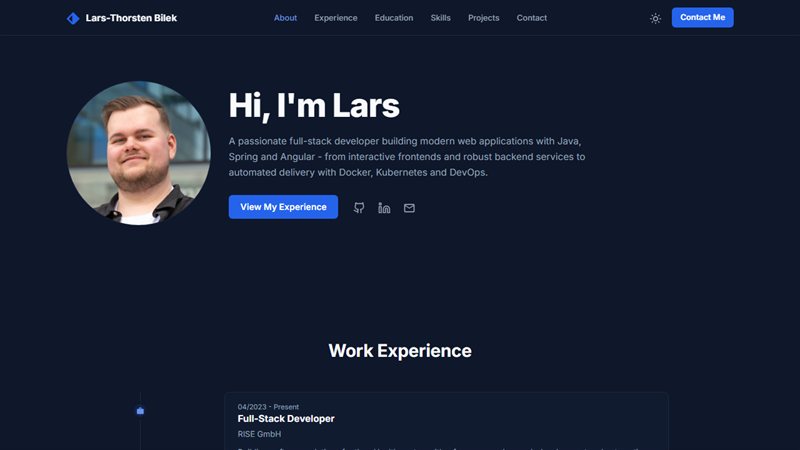 Screenshot of the portfolio website